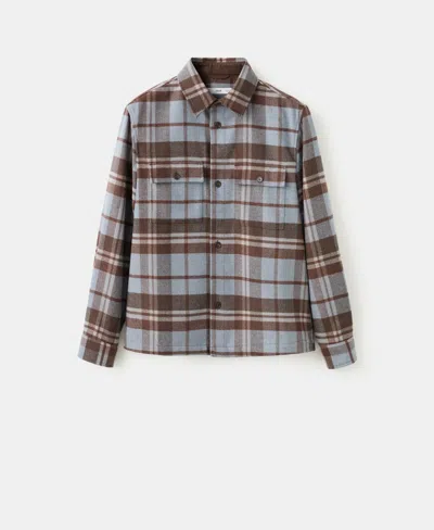Mango Men's Pockets Check Overshirt In Orange