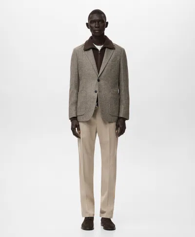 Mango Men's Slim Fit Wool Blend Blazer In Pattern