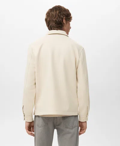 Mango Men's Buttons Wool Overshirt In Neutral