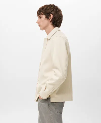 Mango Men's Buttons Wool Overshirt In Neutral
