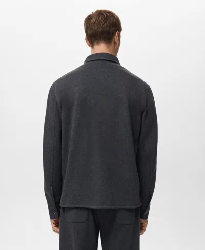 Mango Flannel Overshirt With Pockets In Gray
