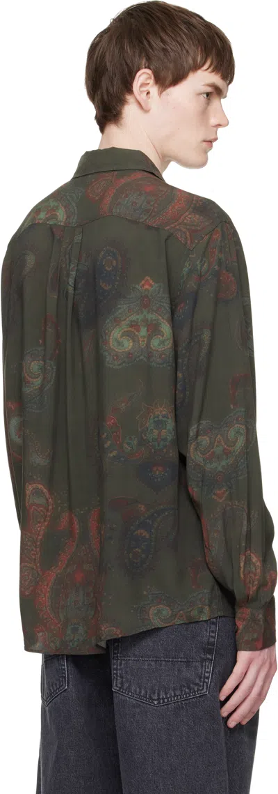 Our Legacy Casual Long Sleeve Shirt Paisley Pattern In Green