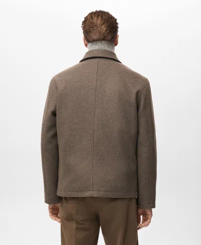 Mango Men's Pockets Regular-fit Jacket In Brown
