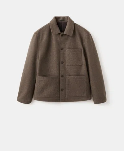 Mango Men's Pockets Regular-fit Jacket In Brown