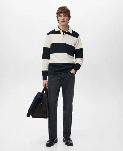 Mango Men's Striped Polo Sweatshirt In Multi