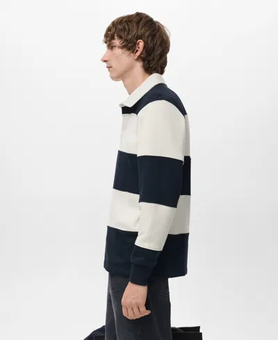 Mango Men's Striped Polo Sweatshirt In Multi