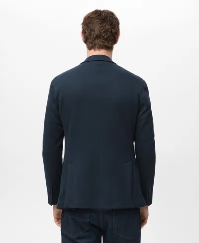 Mango Men's Slim Fit Microstructure Blazer In Blue