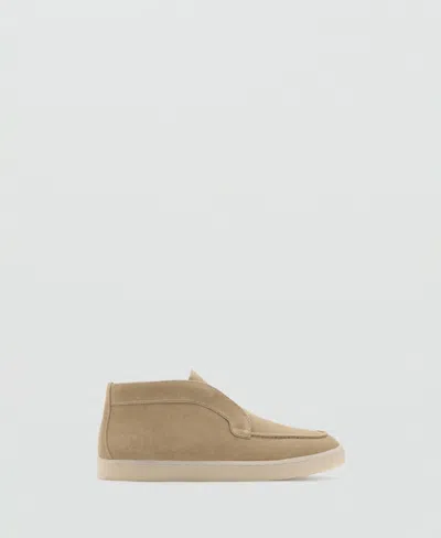 Mango Men's Suede Leather Ankle Boots In Brown