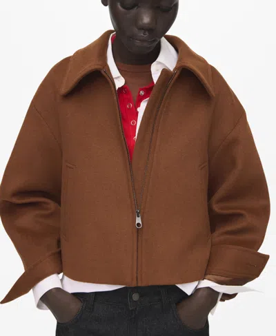 Mango Zip Front Jacket In Multi