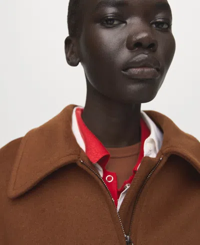 Mango Zip Front Jacket In Multi