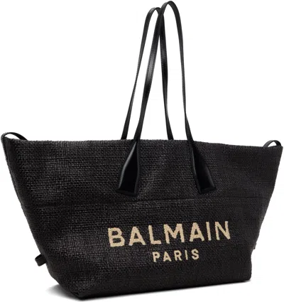 Balmain Black Track Tote In Black