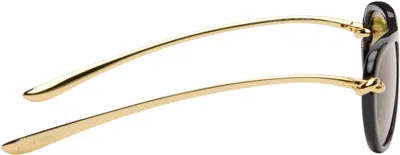 Bottega Veneta Bv1418s Signature Icons 001 Black Gold Yellow Sunglasses In Multi