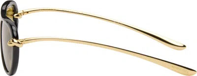 Bottega Veneta Bv1418s Signature Icons 001 Black Gold Yellow Sunglasses In Multi