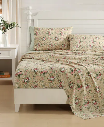 Laura Ashley 200 Thread Count Serene Dream Percale Sheet Set In Multi