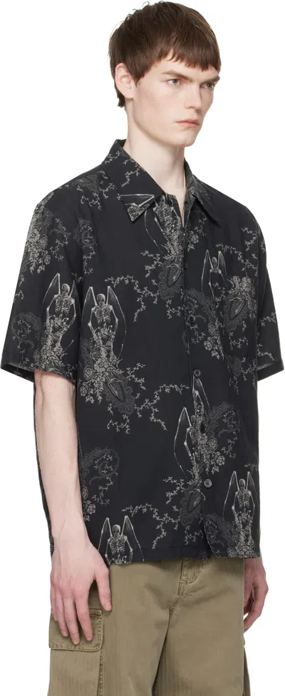Our Legacy Mens Death Paisley Print Graphic-print Short-sleeve Cotton And Linen Shirt In Multi