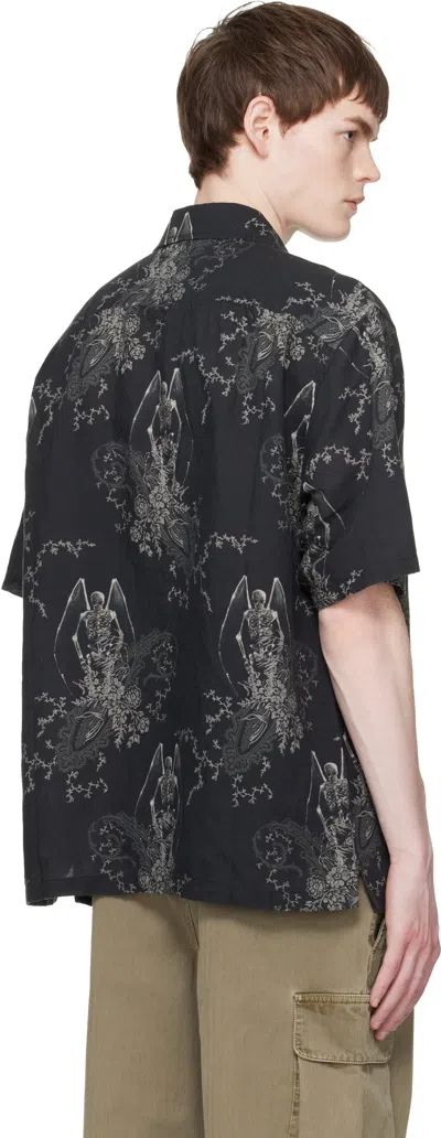 Our Legacy Mens Death Paisley Print Graphic-print Short-sleeve Cotton And Linen Shirt In Multi