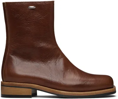 Our Legacy Daimono Boots In Whisky-colored Calfskin In Multi