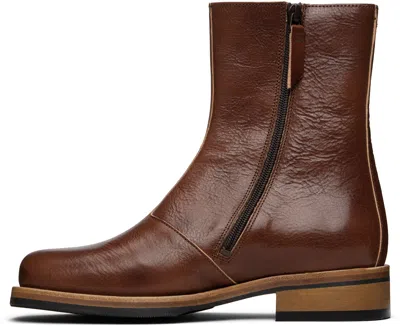Our Legacy Daimono Boots In Whisky-colored Calfskin In Multi
