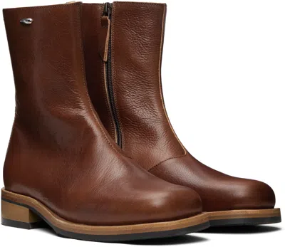 Our Legacy Daimono Boots In Whisky-colored Calfskin In Multi