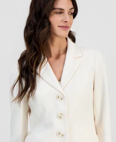 Anne Klein Three-button Notch Collar Jacket In Neutral
