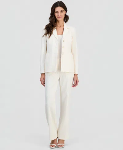 Anne Klein Three-button Notch Collar Jacket In Neutral