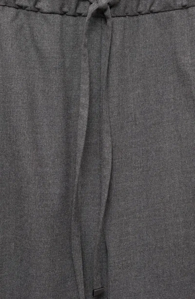 Mango Pull-on Relaxed Straight Leg Pants In Gray