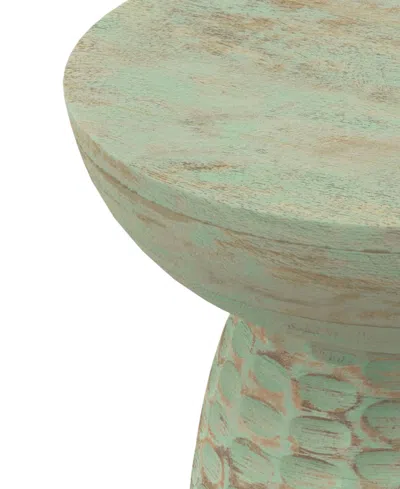 Simpli Home Boyd 13" Mango Wood Solid Accent Table In Green