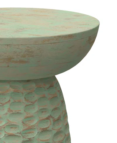 Simpli Home Boyd 13" Mango Wood Solid Accent Table In Green