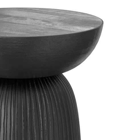 Simpli Home Boyd 13" Mango Wood Solid Line Accent Table In Black