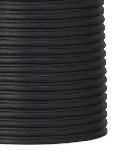 Simpli Home Boyd 13" Mango Wood Solid Ribbed Accent Table In Black