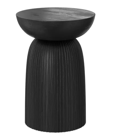 Simpli Home Boyd 13" Mango Wood Solid Line Accent Table In Black