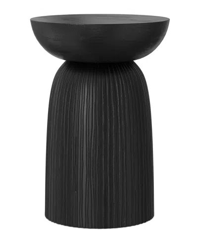 Simpli Home Boyd 13" Mango Wood Solid Line Accent Table In Black