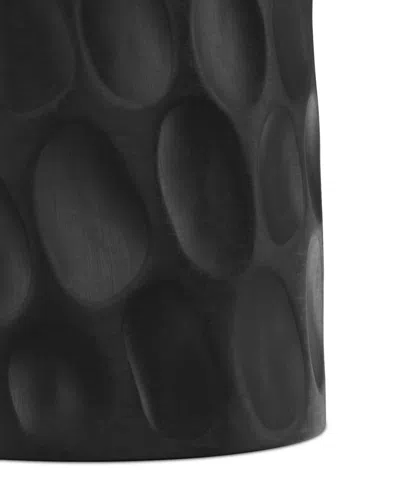 Simpli Home Boyd 13" Mango Wood Solid V-chisel Accent Table In Black