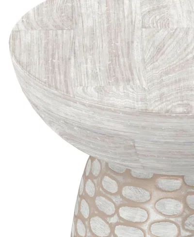 Simpli Home Boyd 13" Mango Wood Solid Accent Table In Gray