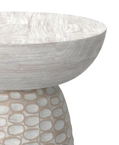Simpli Home Boyd 13" Mango Wood Solid Accent Table In Gray