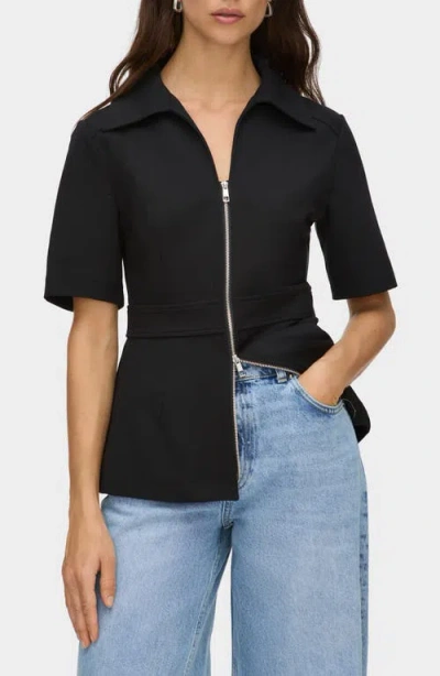 Aligne Cecile Zip Front Top In Black