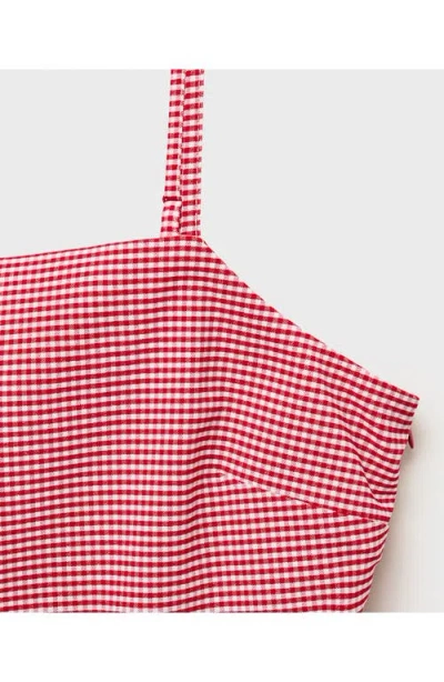 Mango Gingham Bubble Camisole In Red
