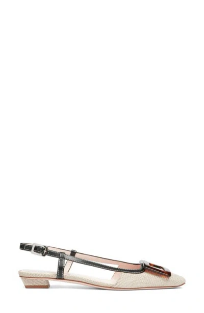 Roger Vivier Belle Vivier Slingback Ballerina Slingback Flat In Neutral