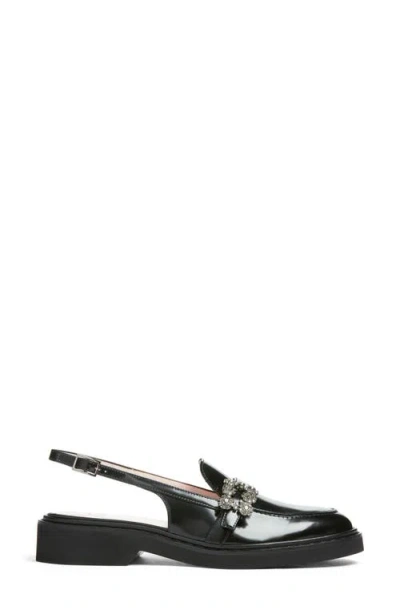 Roger Vivier Viv Rangers Crystal-embellished Leather Slingback Loafers In Black