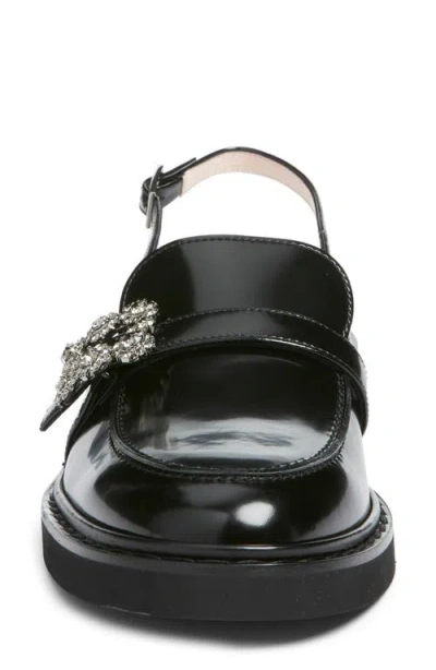 Roger Vivier Viv Rangers Crystal-embellished Leather Slingback Loafers In Black