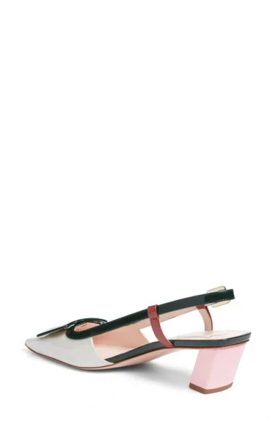 Roger Vivier 45mm Belle Vivier Patent Leather Lacquered Buckle Slingback Pumps In Multi