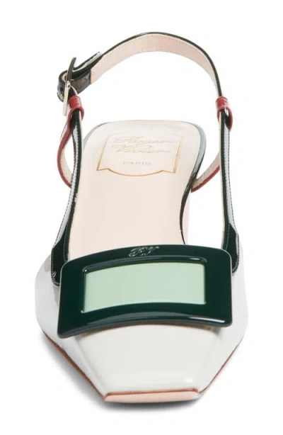 Roger Vivier 45mm Belle Vivier Patent Leather Lacquered Buckle Slingback Pumps In Multi