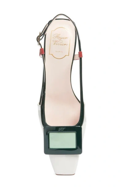 Roger Vivier 45mm Belle Vivier Patent Leather Lacquered Buckle Slingback Pumps In Multi