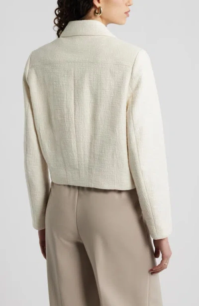 Nordstrom Textured Button Front Jacket In White