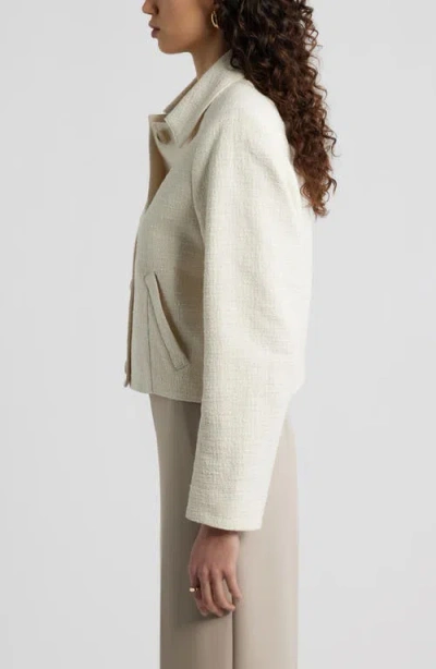 Nordstrom Textured Button Front Jacket In White