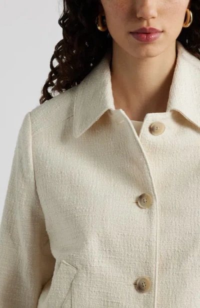 Nordstrom Textured Button Front Jacket In White