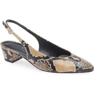 Aeyde Celeste Snake-effect Leather Slingback Pumps In Brown