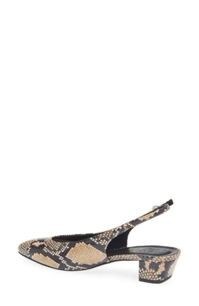 Aeyde Celeste Snake-effect Leather Slingback Pumps In Brown