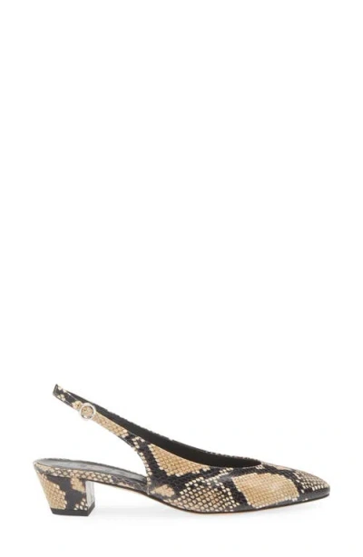 Aeyde Celeste Snake-effect Leather Slingback Pumps In Brown