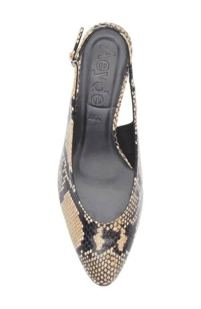Aeyde Celeste Snake-effect Leather Slingback Pumps In Brown